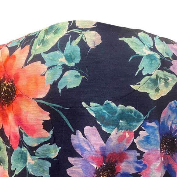 Alfred Dunner Boho Vibes Watercolor Floral Top 3/4 Sleeves‎ Sz L petite - Picture 9 of 14